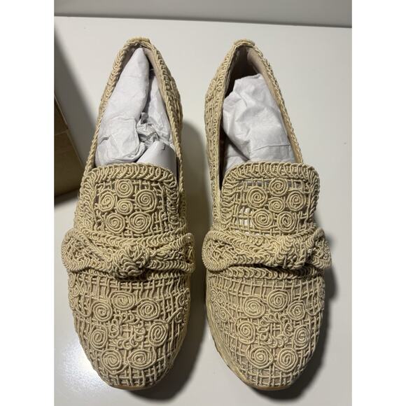 Dolce Vita Jaka Natural Platform Shoes New/Box Sz 10 Boho Chunky Heel Weave - Picture 7 of 13